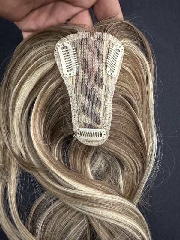 topo cabelo humano loiro mesclado de 40cm