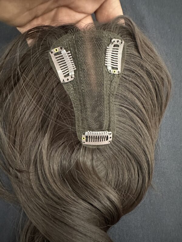 TOPO CABELO HUMANO CASTANHO FIO A FIO - Imagem 2