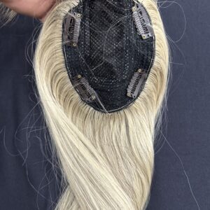 TOPO CABELO HUMANO LOIRO RAIZ ESFUMADA 45CM LINDO PERFEITO