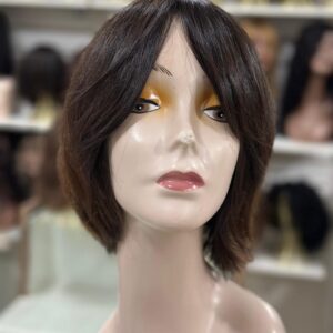 PERUCA WIG CURTA PERFEITA DE CABELO BRASILEIRO HUMANO MORENA ILUMINADA DE 25 CM