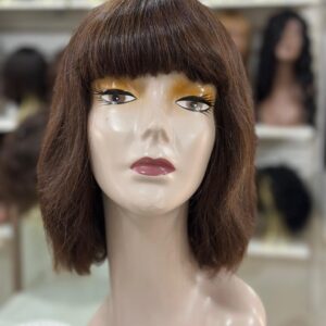 PERUCA WIG CABELO HUMANA BRASILEIRO , CASTANHO MÉDIO DE 30 CM ( TOUCA COM REGULAGEM NO TAMANHO) LISA