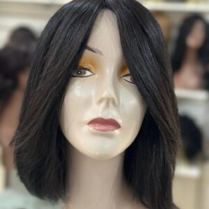 PERUCA WIG DE CABELO HUMANO BRASILEIRO , LISA CASTANHO ESCURO 35 CM ( TOUCA COM REGULAGEM NO TAMANHO)