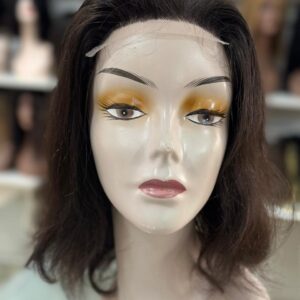 FRONT LACE DE CABELO BRASILEIRO HUMANO , MULTIDIRECIONAL FIO A FIO DE 45CM CASTANHO ESCURO ( TOUCA COM REGULAGEM NO TAMANHO)