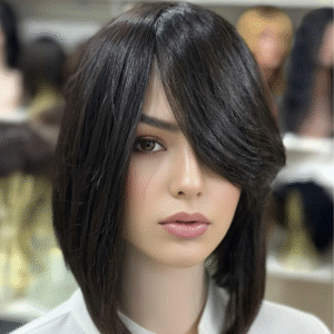 PERUCA WIG CHANEL DE BICO , CABELO BRASILEIRO HUMANO FIO FINO DE 30 CM CASTANHO ESCURO ( TOUCA COM REGULAGEM NO TAMANHO)