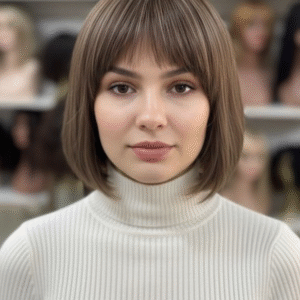 PERUCA WIG HUMANA DE CABELO BRASILEIRO , LISA COM FRANJA LOIRO MESCLADO DE 30 CM ( TOUCA COM REGULAGEM NO TAMANHO)