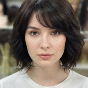 PERUCA WIG CABELO BRASILEIRO HUMANA , CASTANHA ESCURA LEVE ONDAS COM FRANJA DE 30 CM ( TOUCA COM REGULAGEM NO TAMANHO)