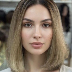 FRONT LACE DE CABELO BRASILEIRO HUMANO , MULTIDIRECIONAL FIO A FIO DE 45CM LOIRO COM A RAIZ ESFUMADA ( TOUCA COM REGULAGEM NO TAMANHO)