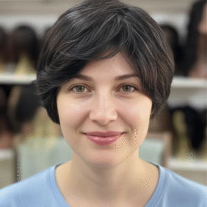 PERUCA WIG CABELO BRASILEIRO HUMANO , CASTANHO ESCURO , LEVEMENTE ONDULADO NATURAL COM FRANJA DE 25 CM ( TOUCA COM REGULAGEM DE TAMANHO)