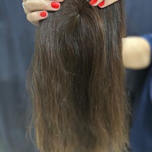 TOPO WIG DE CABELO HUMANO BRASILEIRO CASTANHO CLARO LISO 35CM