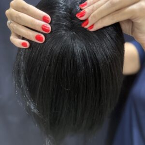 TOPO WIG DE CABELO HUMANO BRASILEIRO PRETO LISO 35CM