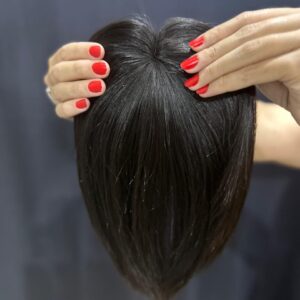 TOPO WIG DE CABELO HUMANO BRASILEIRO CASTANHO ESCURO LISO