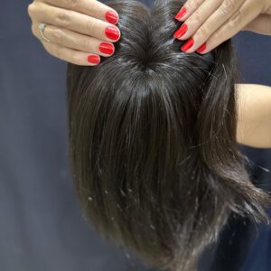 TOPO WIG DE CABELO HUMANO BRASILEIRO CASTANHO ESCURO LISO 30CM