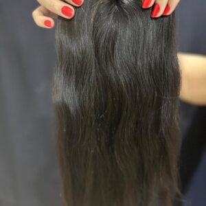 TOPO WIG DE CABELO HUMANO BRASILEIRO CASTANHO ESCURO ONDULADO 35CM