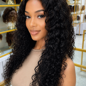 PERUCA FIO A FIO 40CM 100% CABELO HUMANO NATURAL BRASILEIRO CACHEADA PRETA
