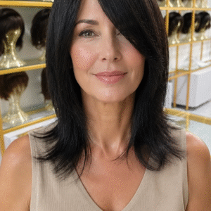 PERUCA FIO A FIO 35CM 100% CABELO HUMANO NATURAL BRASILEIRO PRETO NATURAL