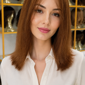 PERUCA FIO A FIO CHANEL 35CM 100% CABELO HUMANO NATURAL BRASILEIRO CASTANHO CLARO