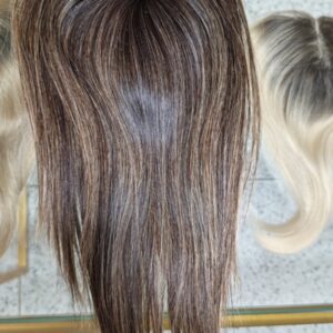 TOPO DE CABELO WIG 100% CABELO HUMANO BRASILEIRO CASTANHO LISO ILUMINADO