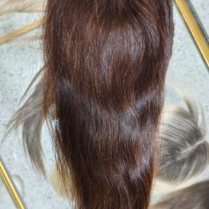TOPO DE CABELO LISO WIG 100% CABELO HUMANO BRASILEIRO CASTANHO AVERMELHADO