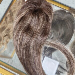TOPO DE CABELO WIG 100% CABELO HUMANO BRASILEIRO CASTANHO CLARO COM LUZES