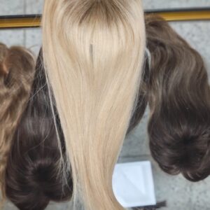TOPO DE CABELO FIO A FIO 100% CABELO HUMANO BRASILEIRO LOIRO LISO