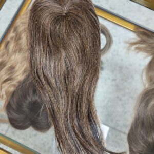 TOPO DE CABELO WIG 100% CABELO HUMANO BRASILEIRO CASTANHO MÉDIO LISO